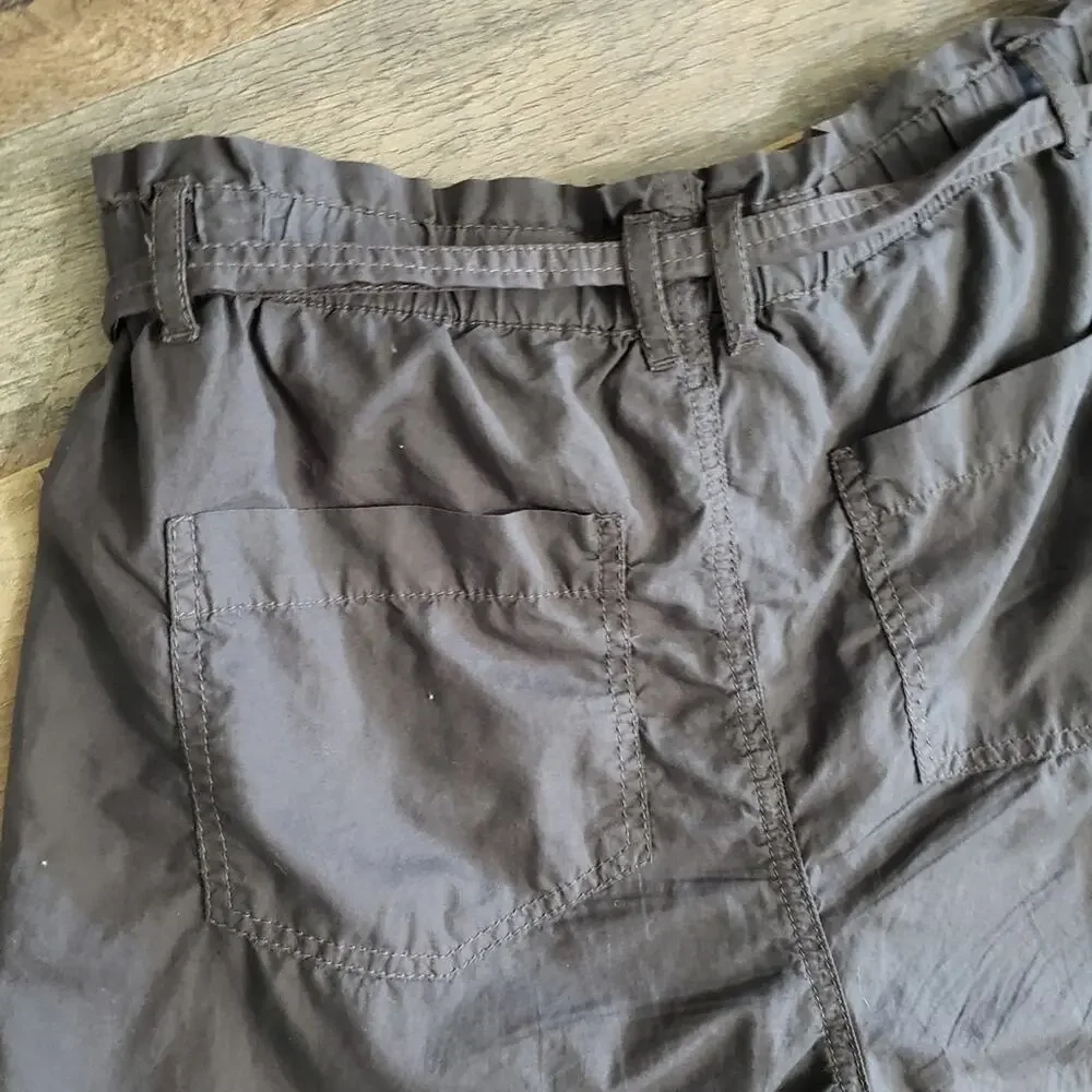 Lou & Grey for LOFT Elasticized Waistband Tie High Rise Gray Cotton Shorts Small - Picture 6 of 9